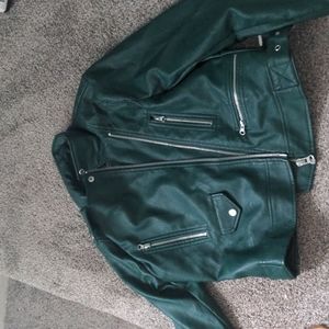 Women's Green Moto Jacket